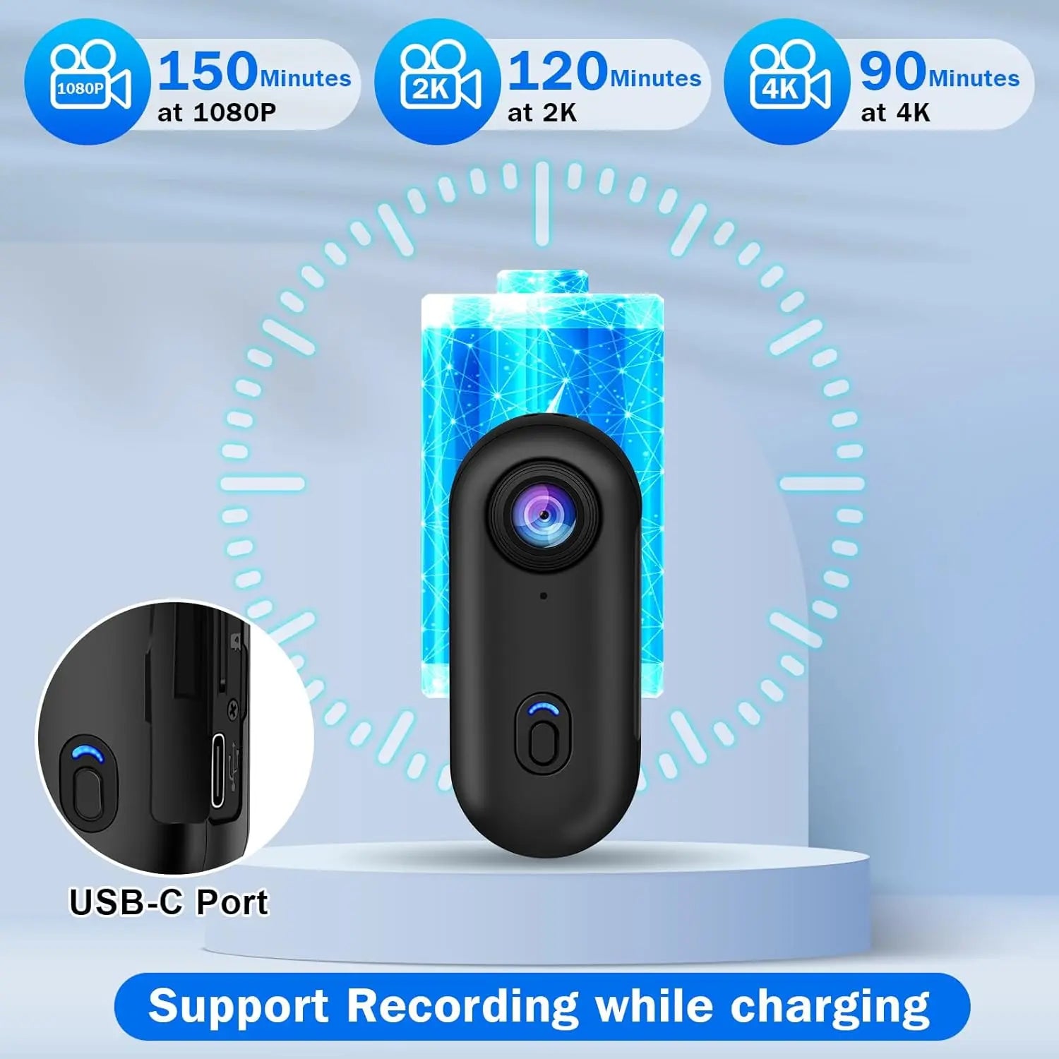 Pocket 4K Mini Camera  Magnetic Wearable Cam