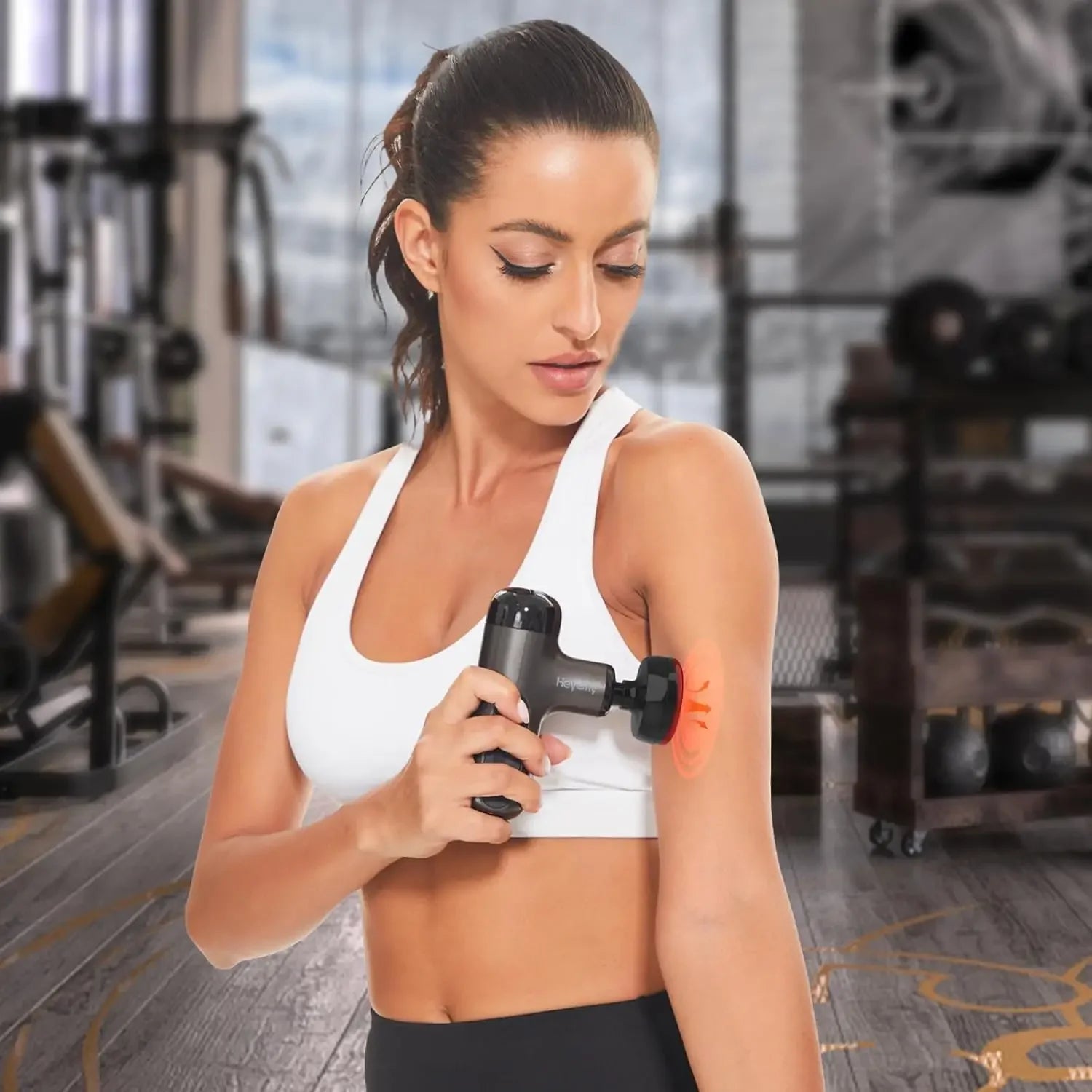 Portable Percussion Muscle Massager with 4 Massage Heads for Athletes