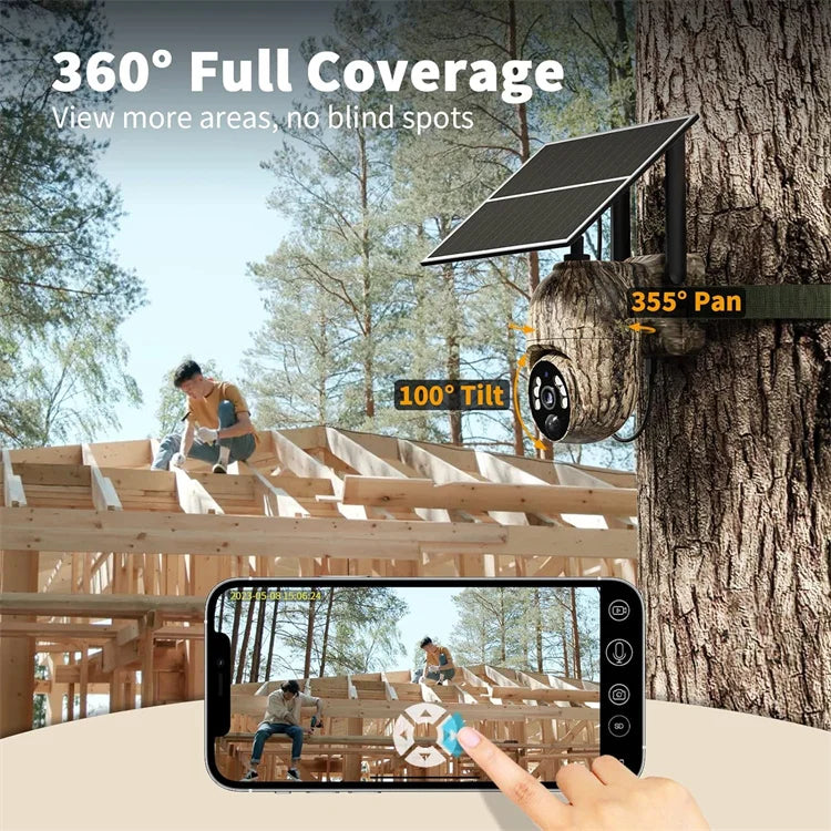 Pro 4G LTE Solar Security Camera | 360° Pan-Tilt, 2K Night Vision