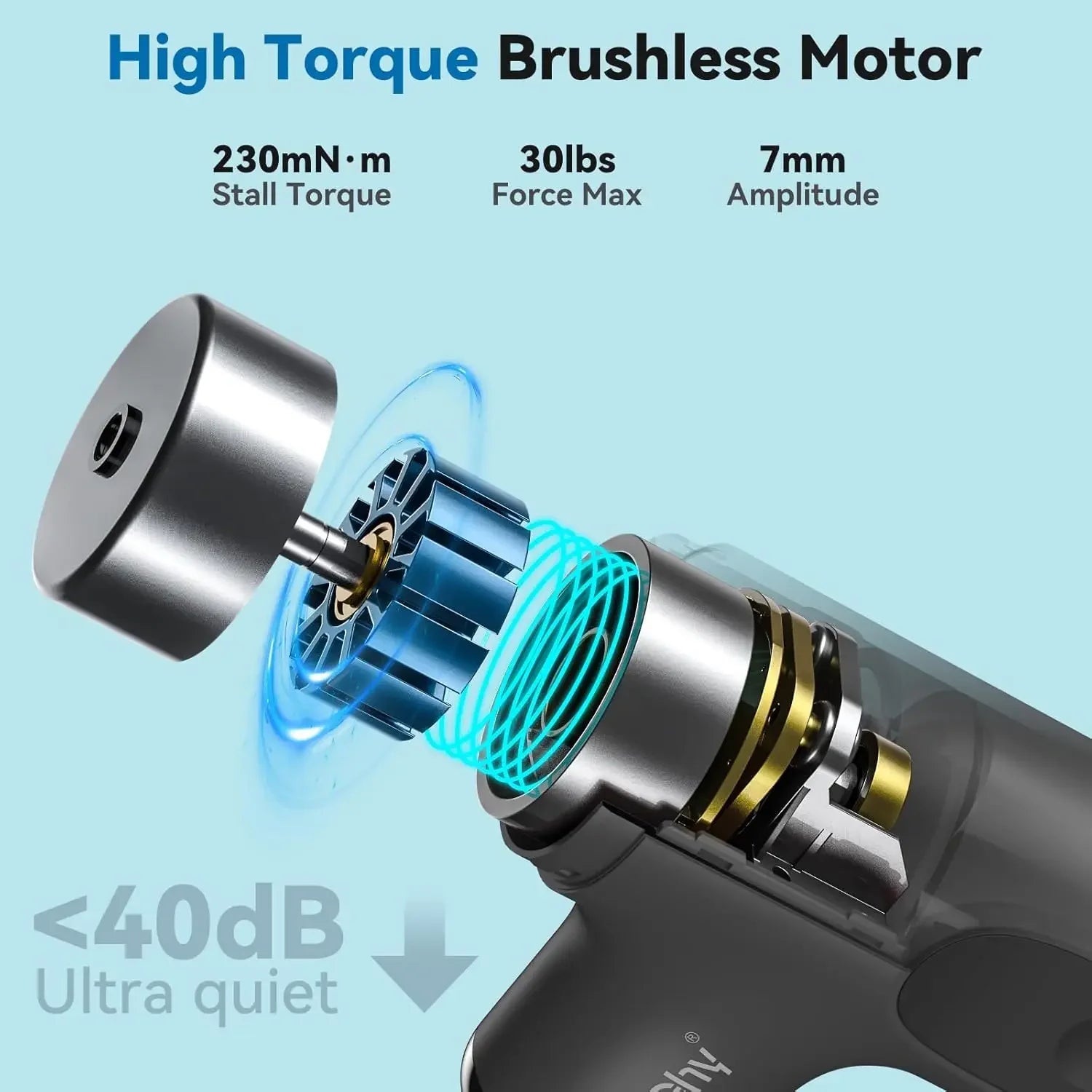 Portable Percussion Muscle Massager with 4 Massage Heads for Athletes