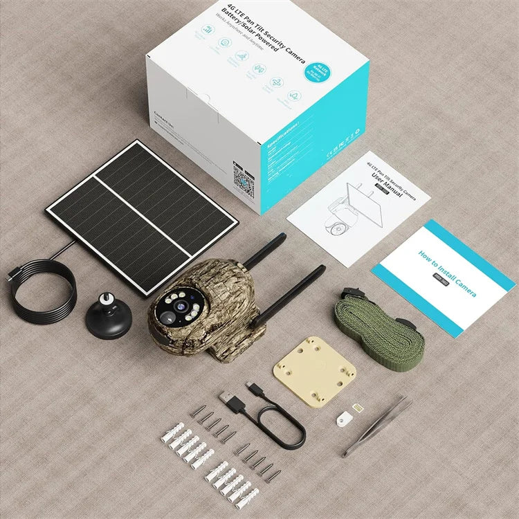 Pro 4G LTE Solar Security Camera | 360° Pan-Tilt, 2K Night Vision