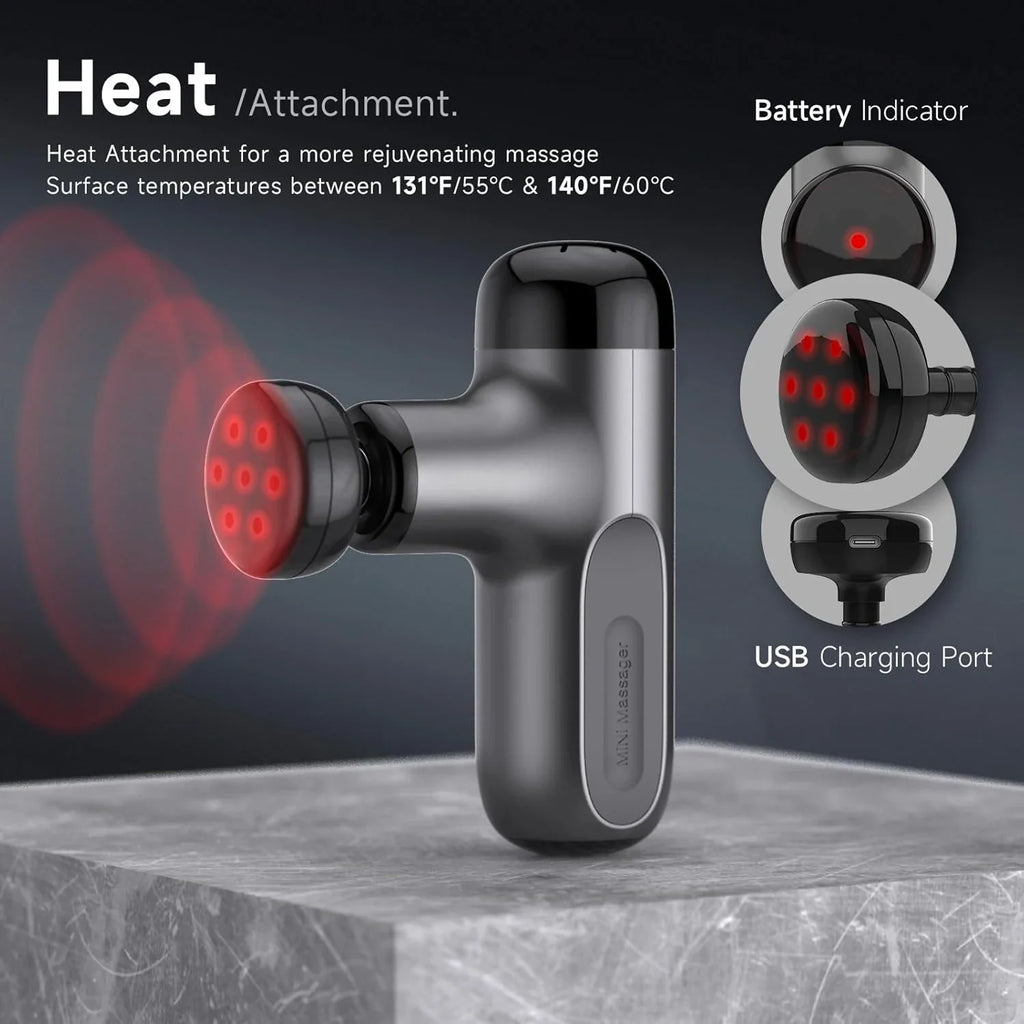 Portable Percussion Muscle Massager with 4 Massage Heads for Athletes