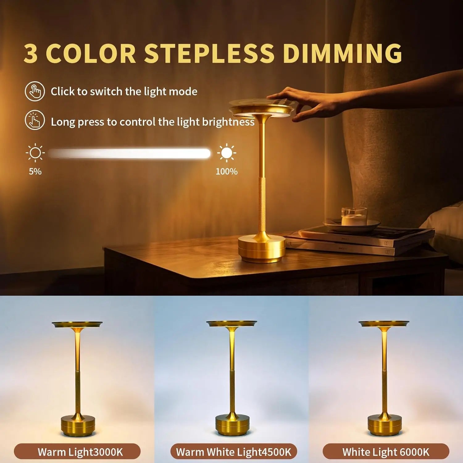 Wireless Touch LED Desk Lamp – Portable Ambient Charging Table Light