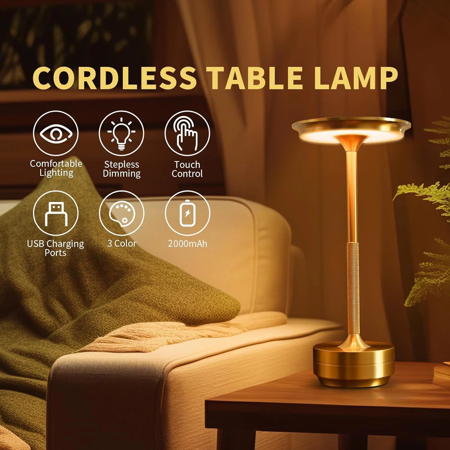 Wireless Touch LED Desk Lamp – Portable Ambient Charging Table Light